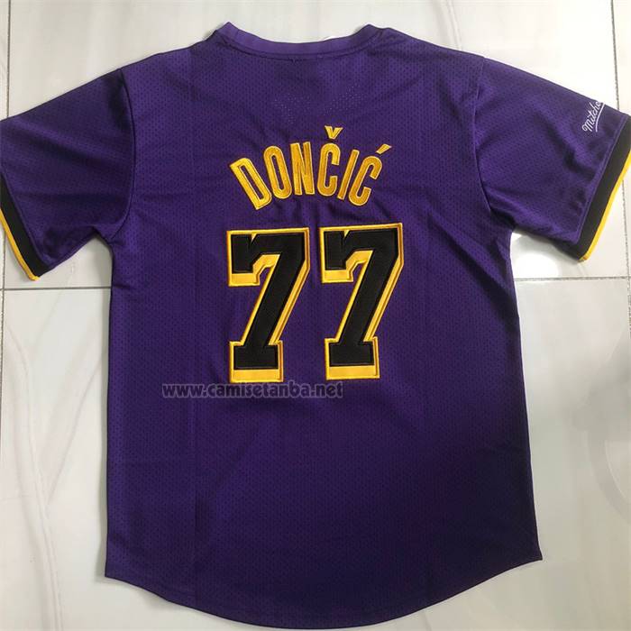 Camiseta Manga Corta Los Angeles Lakers Luka Doncic NO 77 Violeta